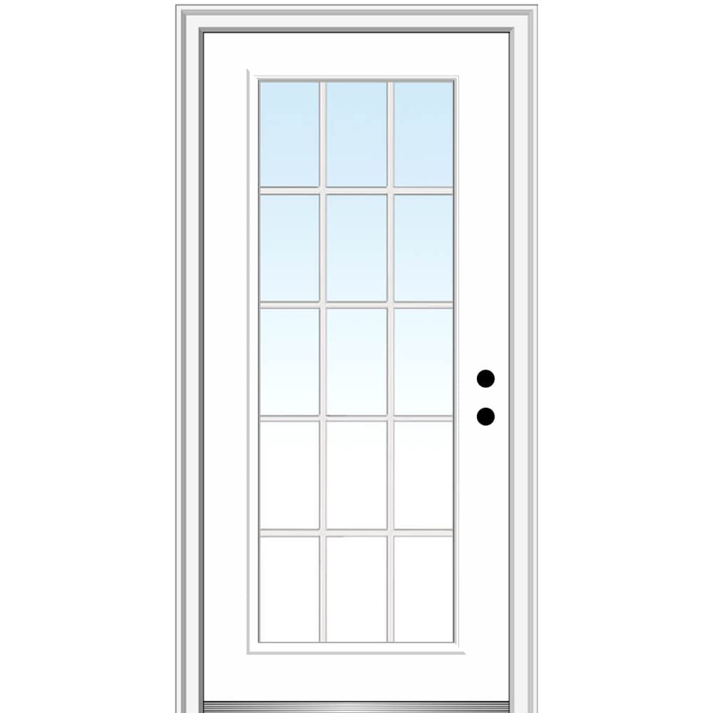 Steel Primed Left-Hand Inswing Full Lite Single Prehung Front Door 36" x 80" Q863