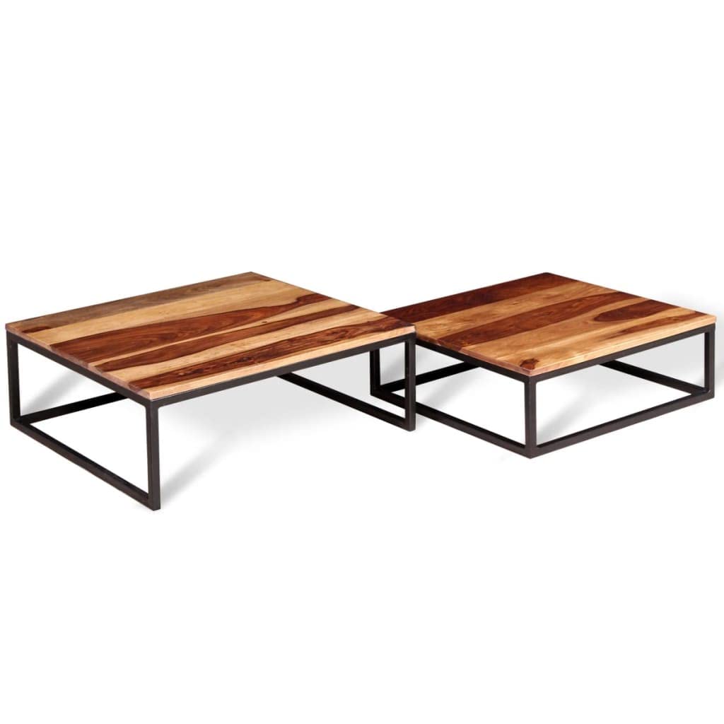 Solid Sheesham Wood Nesting Coffee Table Set W698343