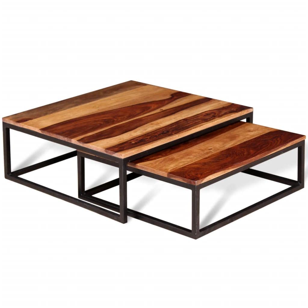 Solid Sheesham Wood Nesting Coffee Table Set W698343