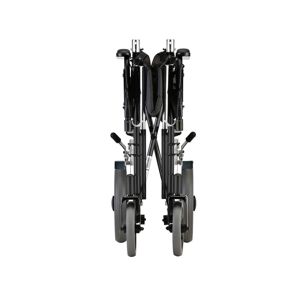 Lightweight Transport Chair with Locking Hand Brakes, Black W114