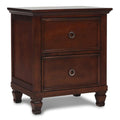 Brown Cherry 2-Drawer Wood Nightstand F3512