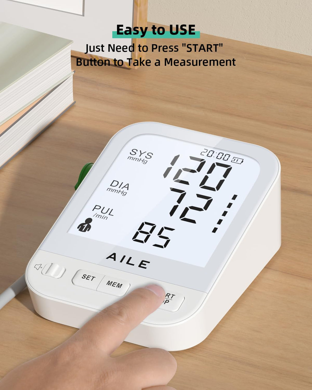 FDA Cleared Blood Pressure Monitor Large LCD Display P93107