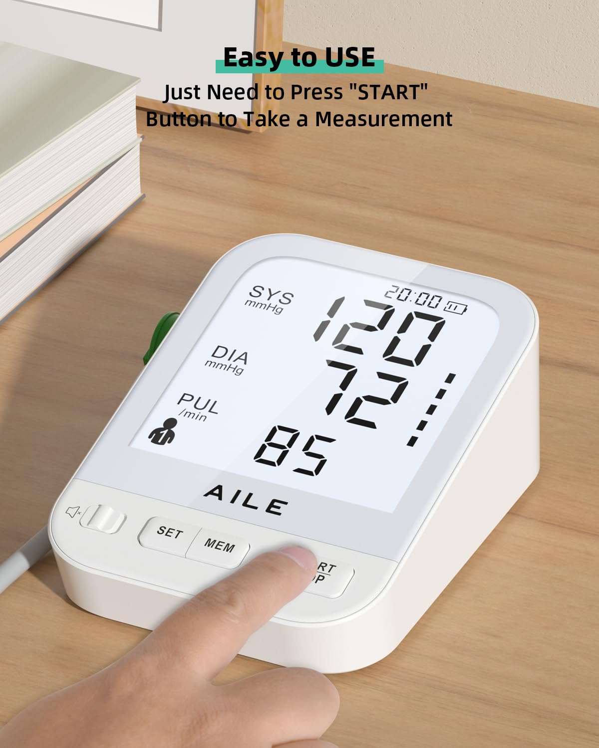 FDA Cleared Blood Pressure Monitor Large LCD Display P93107