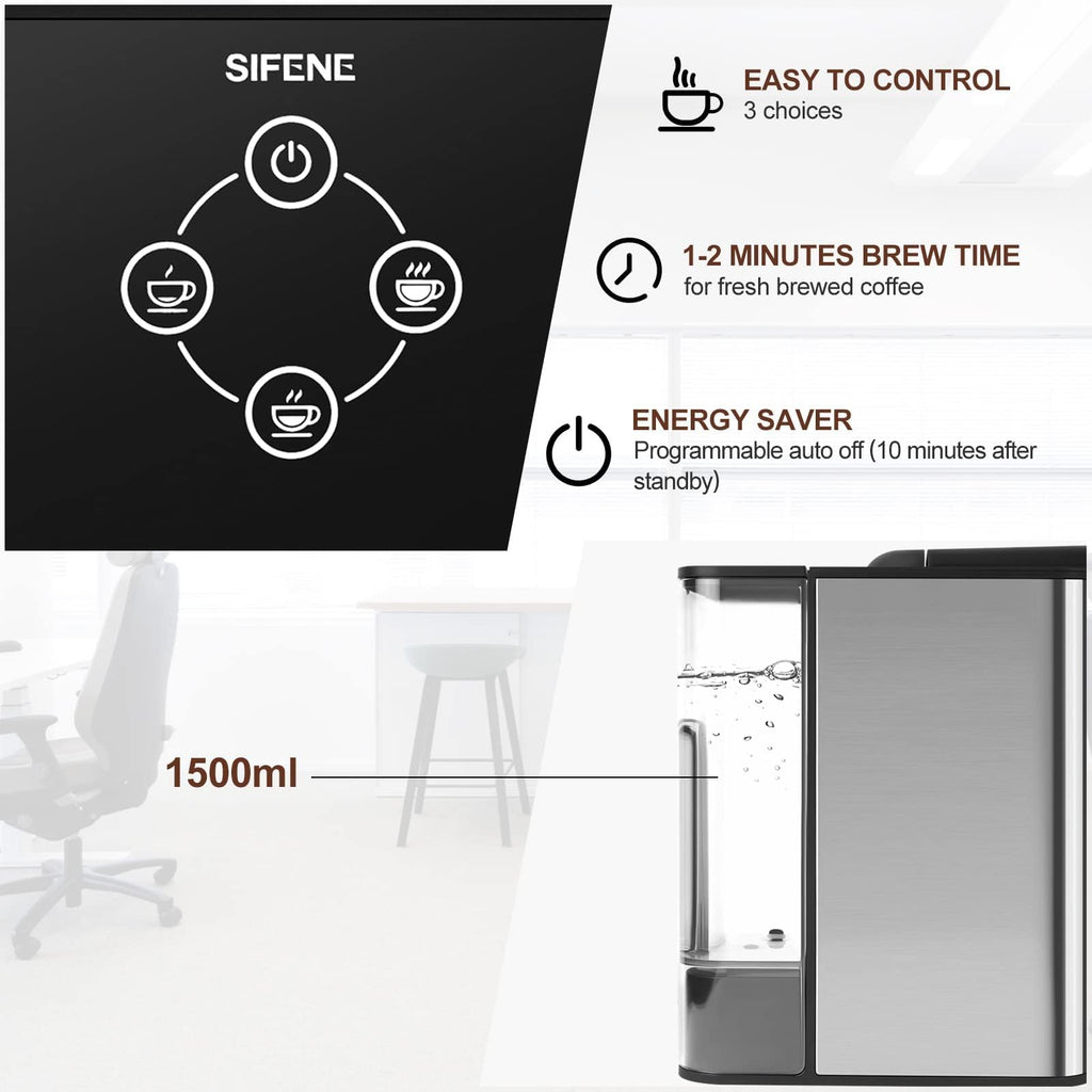 3-in-1 Single Serve Coffee Machine, 50 oz, Black X70369
