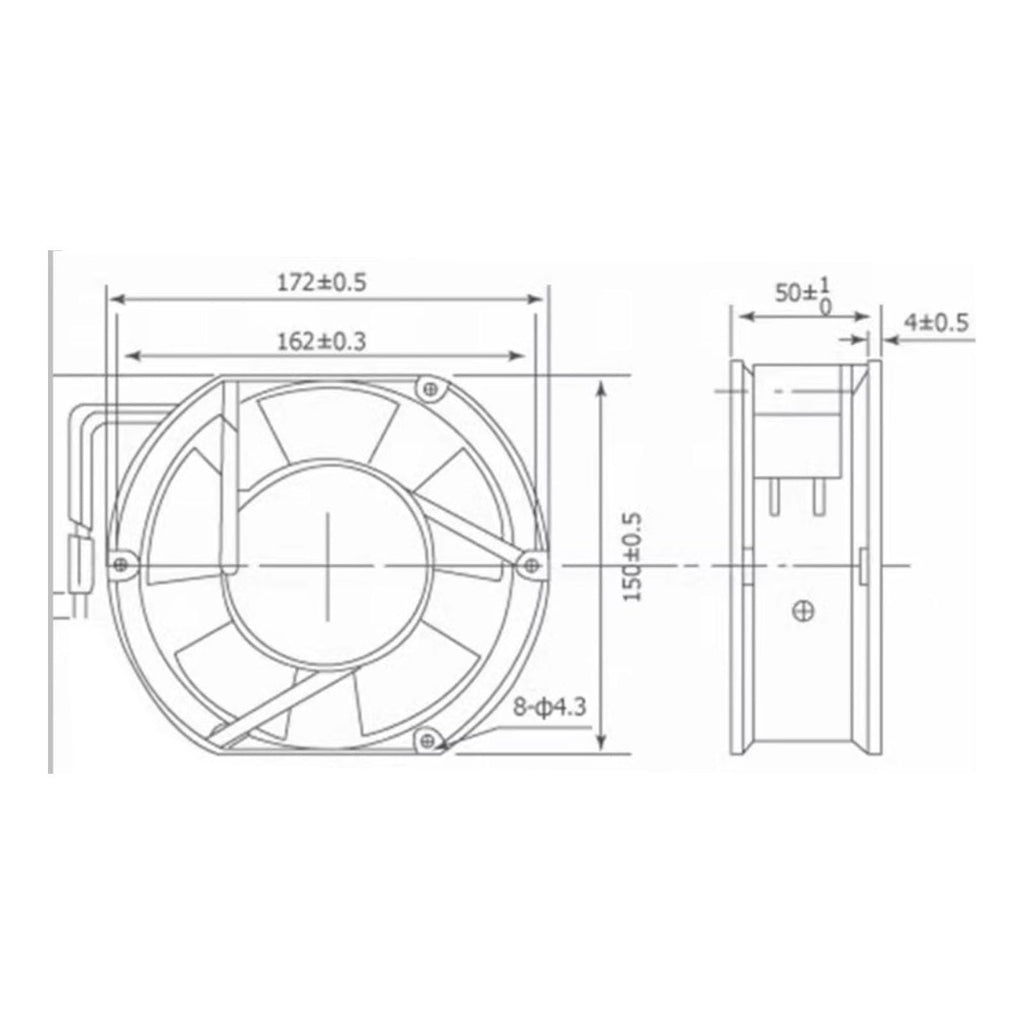 Big Airflow Cooling Fan 172mm x 150mm x 51mm 24V 1.7A L982177