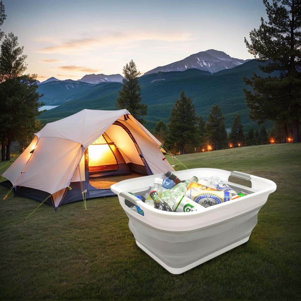 Collapsible Plastic Laundry Basket Set of 2 Q1121
