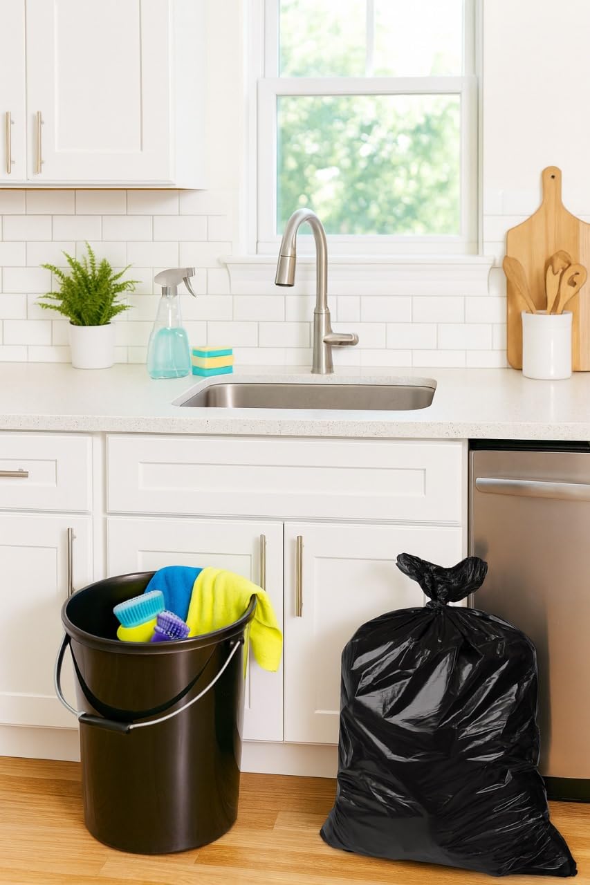 95–96 Gallon 30 Count 2.5 Mil Black Trash Bags X749646