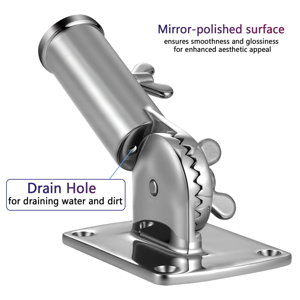 316 Stainless Steel Flag Pole Holder Bracket with Drain Hole, 1" E98590