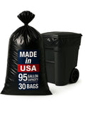 95–96 Gallon 30 Count 2.5 Mil Black Trash Bags X749646