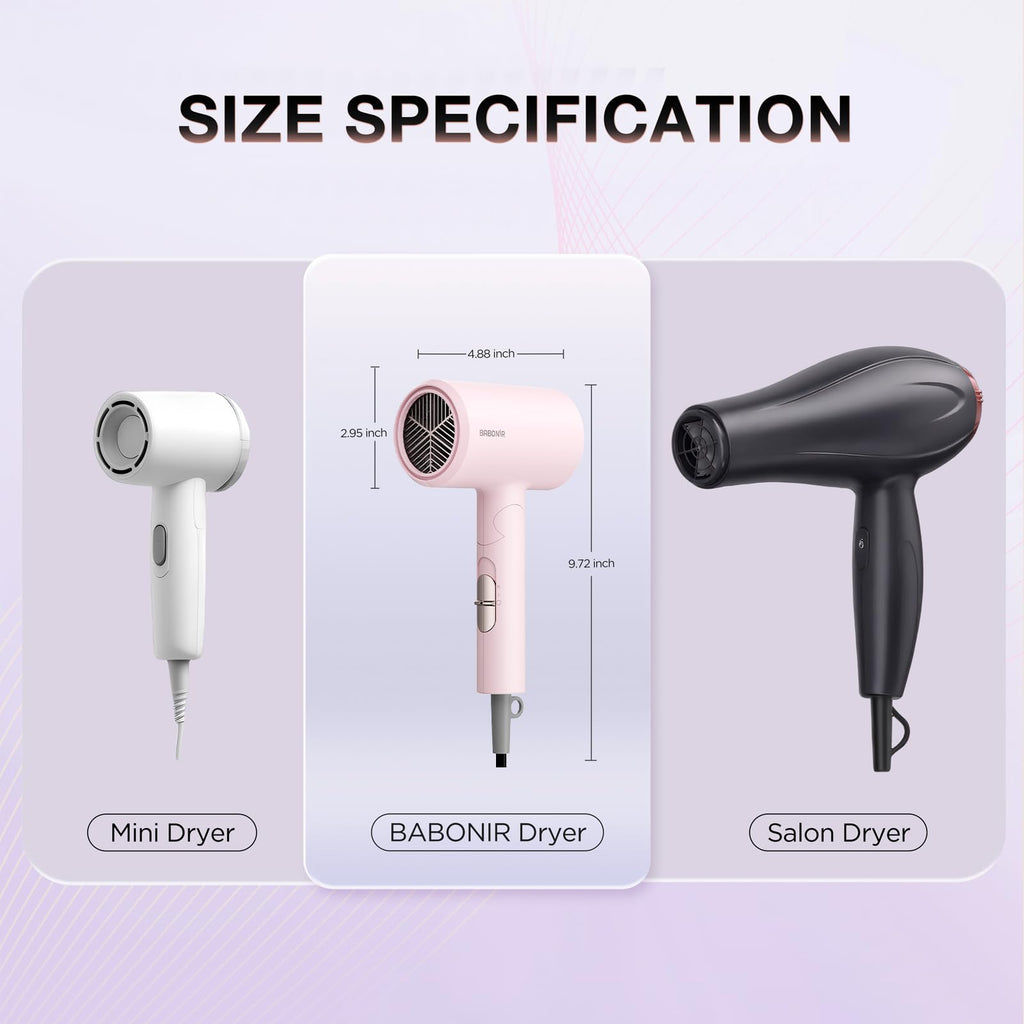 1875W Ionic Foldable Hair Dryer with Diffuser W8231