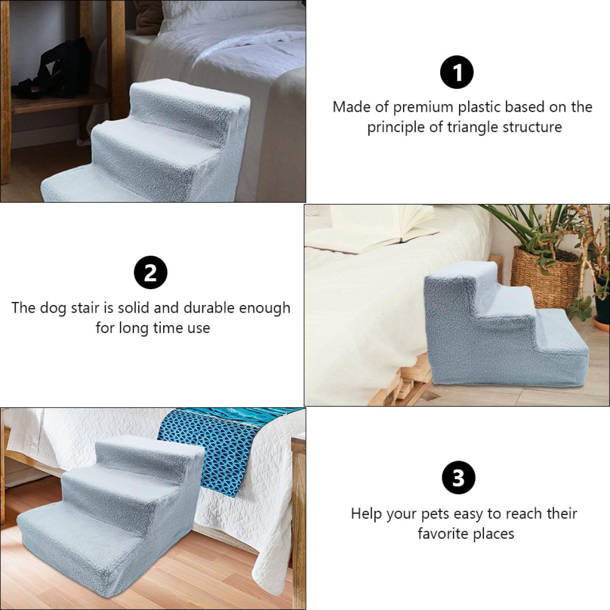 Non-Slip Gray Pet Stairs Y861344
