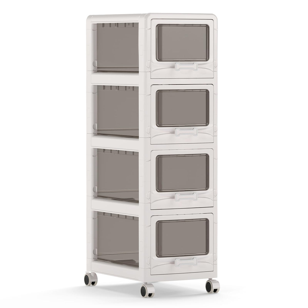 4 Tier Plastic Storage Organizer with Lockable Wheels U211763