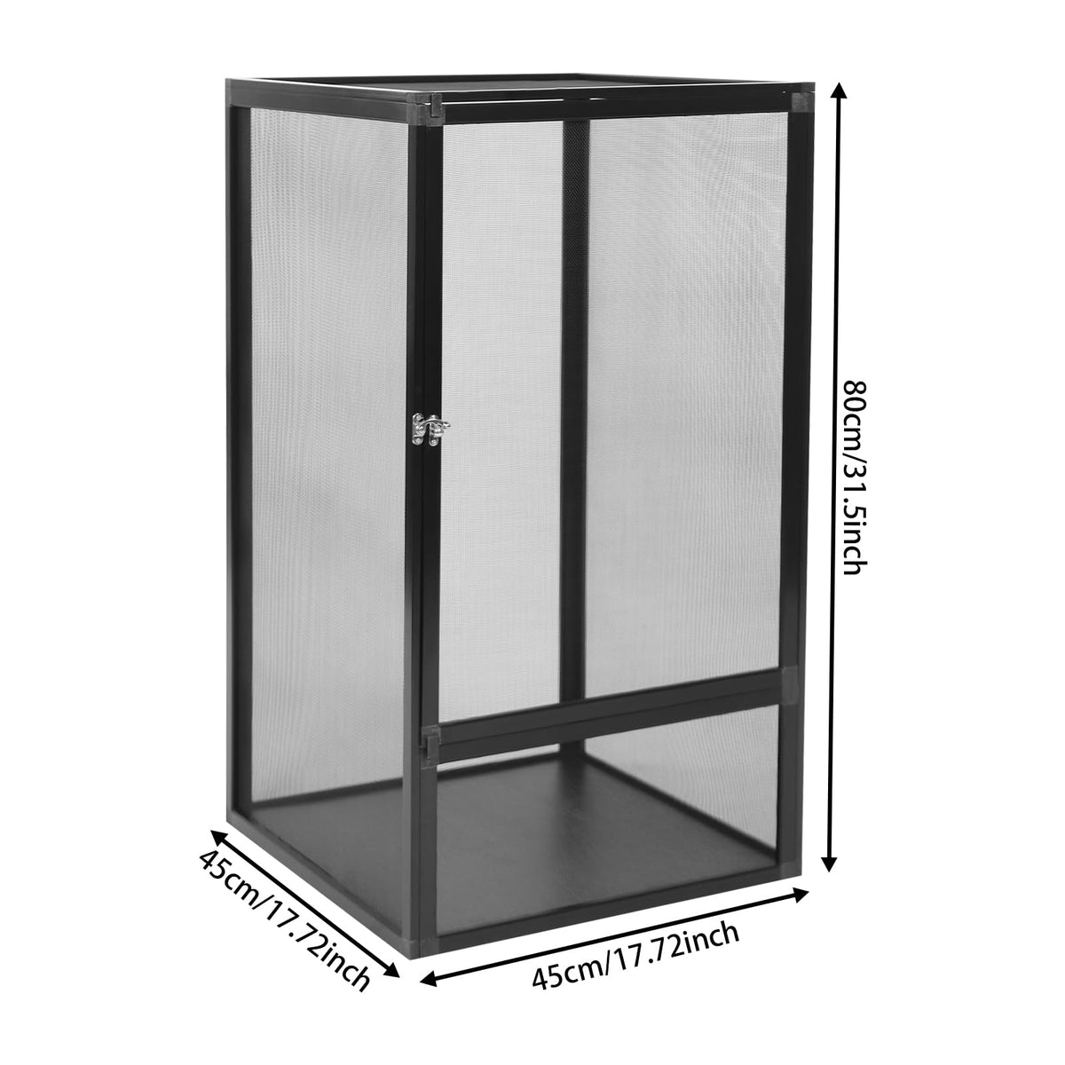 17.7"x17.7"x31.5" Foldable Aluminum Alloy Mesh Reptile Terrarium P289