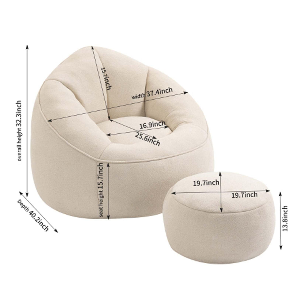 Memory Foam Bean Bag Chair with Footrest E95282