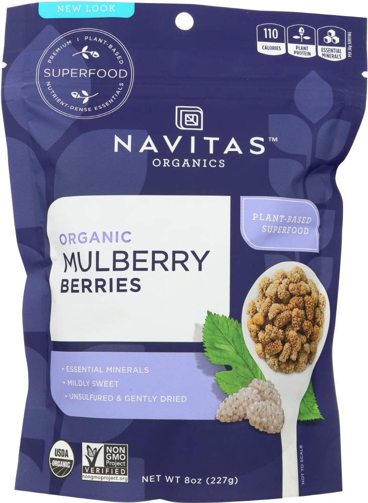 Organic Sun-Dried White Mulberries 8 oz Z294