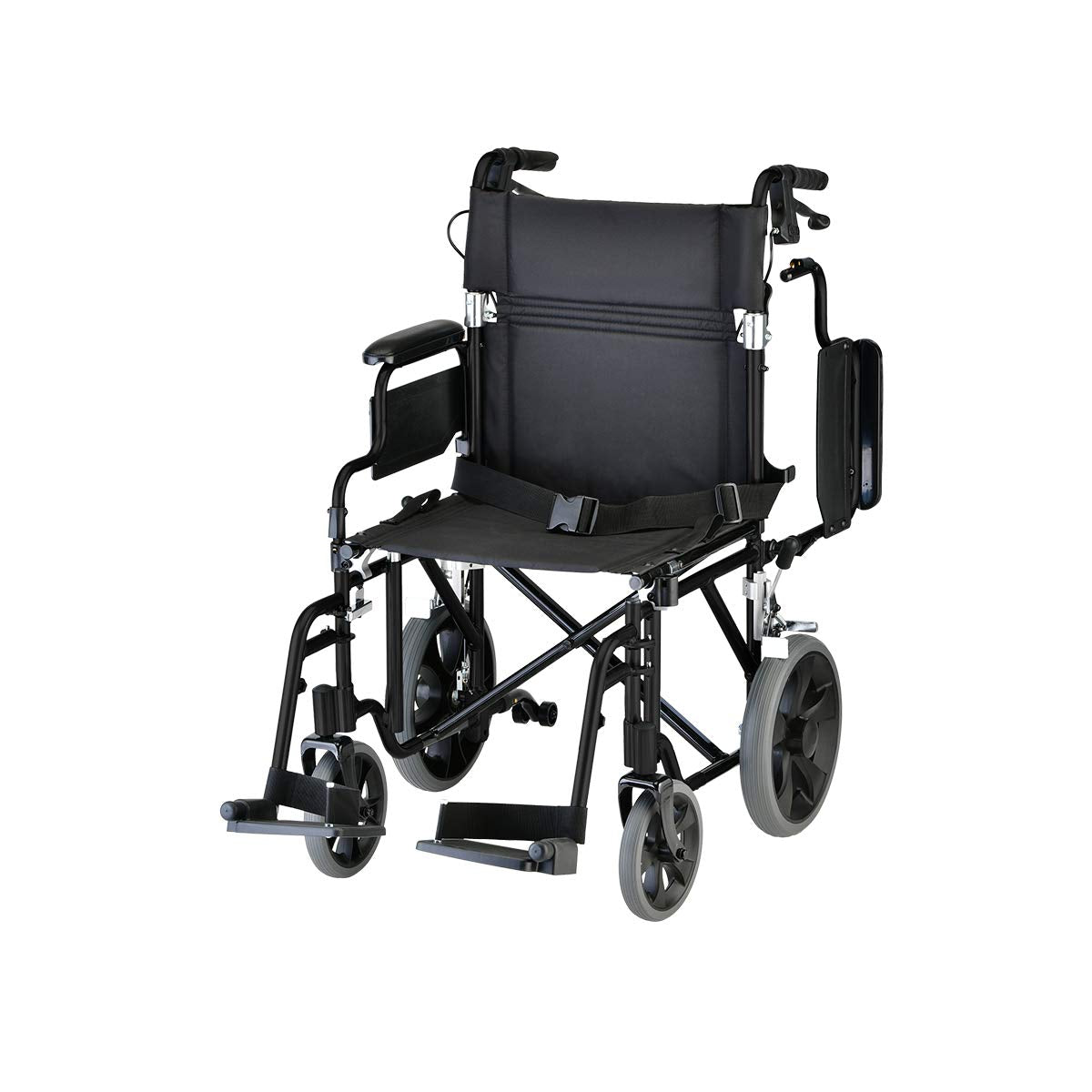 Lightweight Transport Chair with Locking Hand Brakes, Black W114