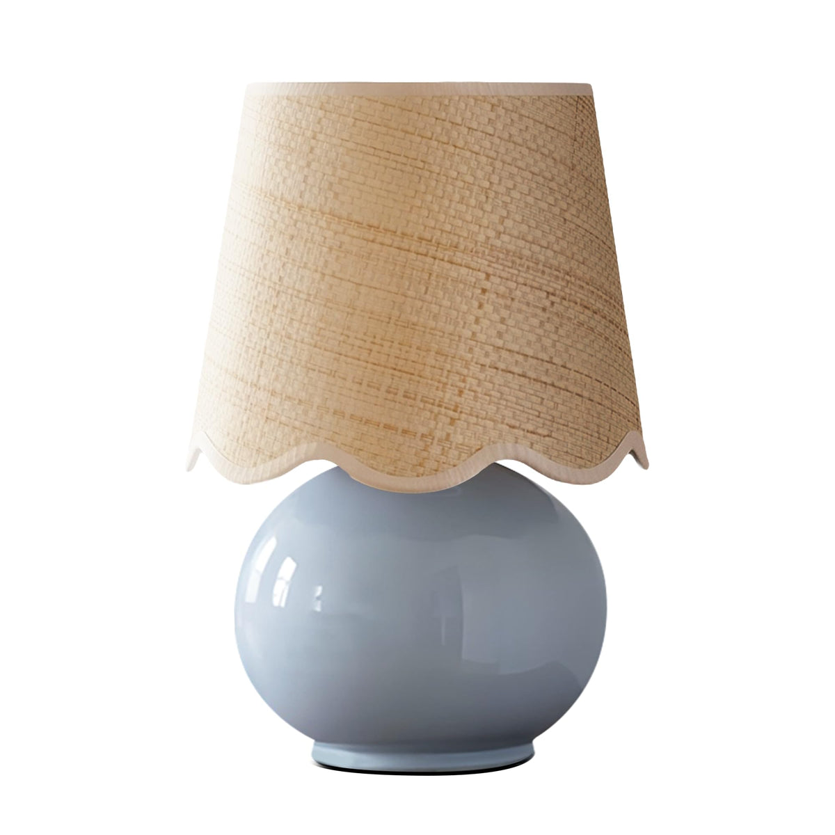 Small Ceramic Table Lamp with Rattan Woven Shade K607