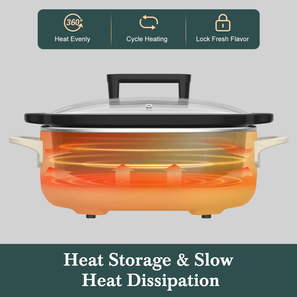6 Quart Programmable Slow Cooker Nonstick Pot T493