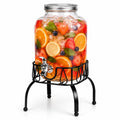 Glass 1 Gallon Drink Dispenser with Stand and Spigot O317