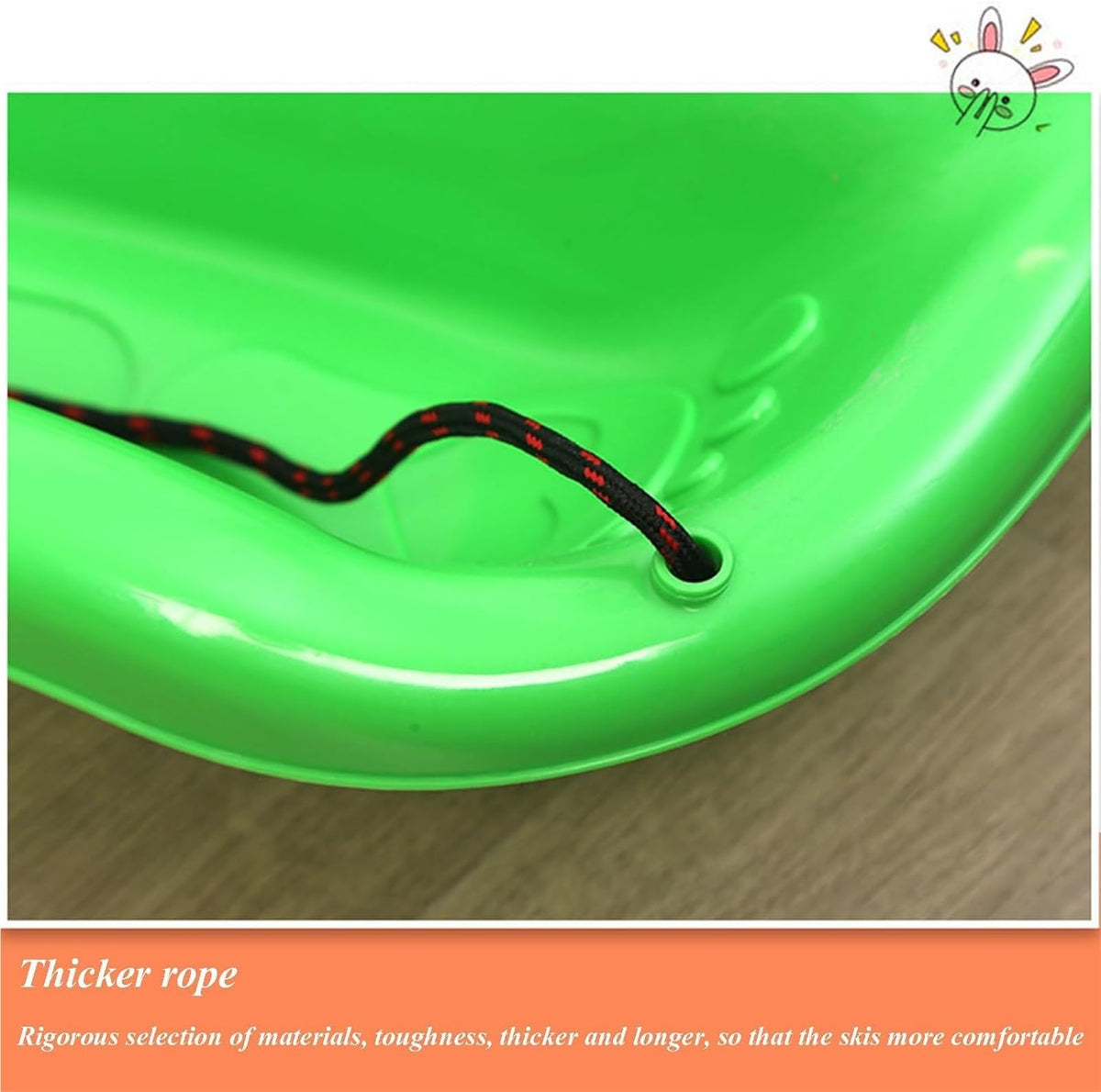 High Density Plastic Sled with Pull Rope and 2 Handles K981286