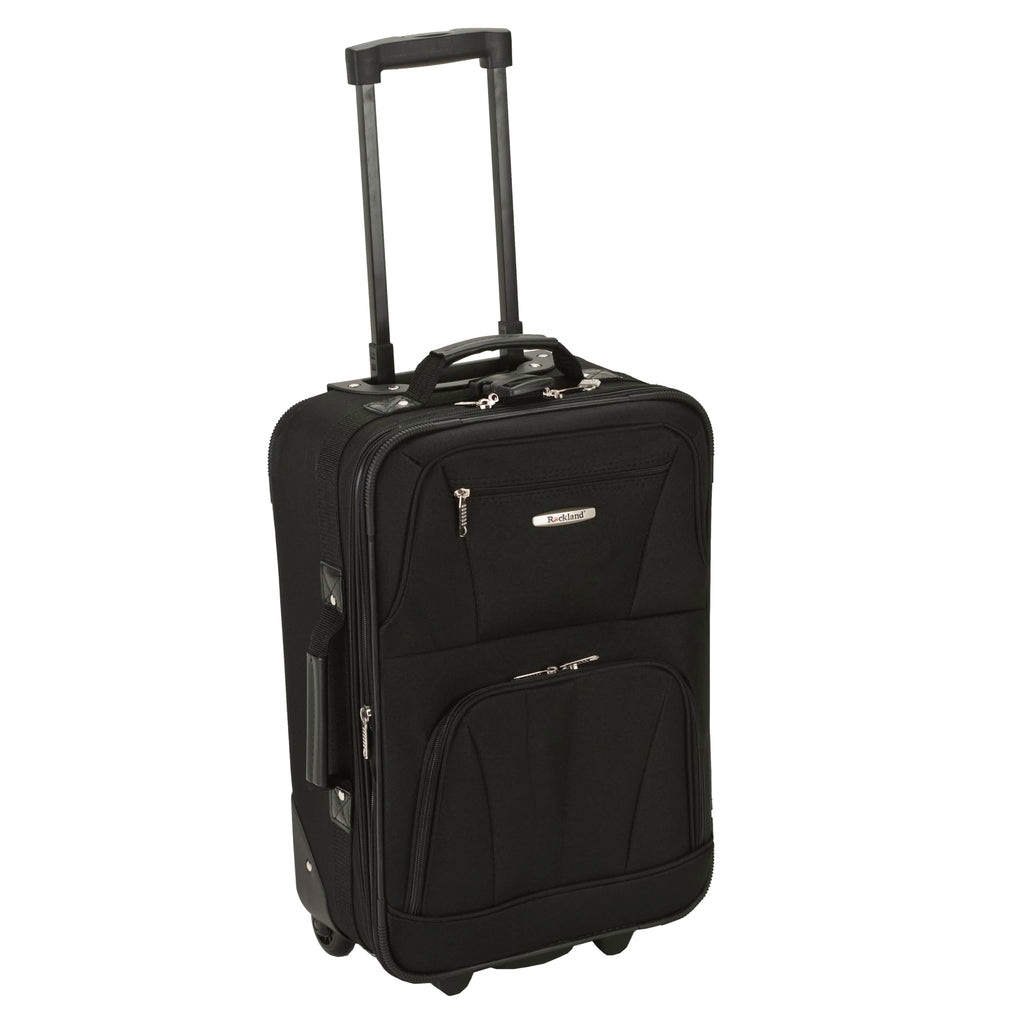 Expandable Softside Upright Luggage Set, Black, 2-Piece (14/19) B13325
