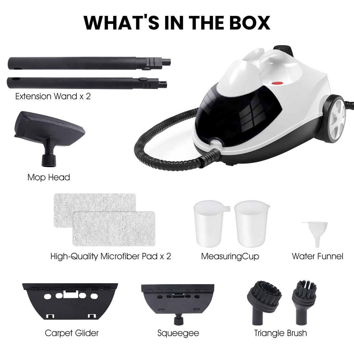 1.5L 6-in-1 Steam Cleaner with 8 Accessories R973397