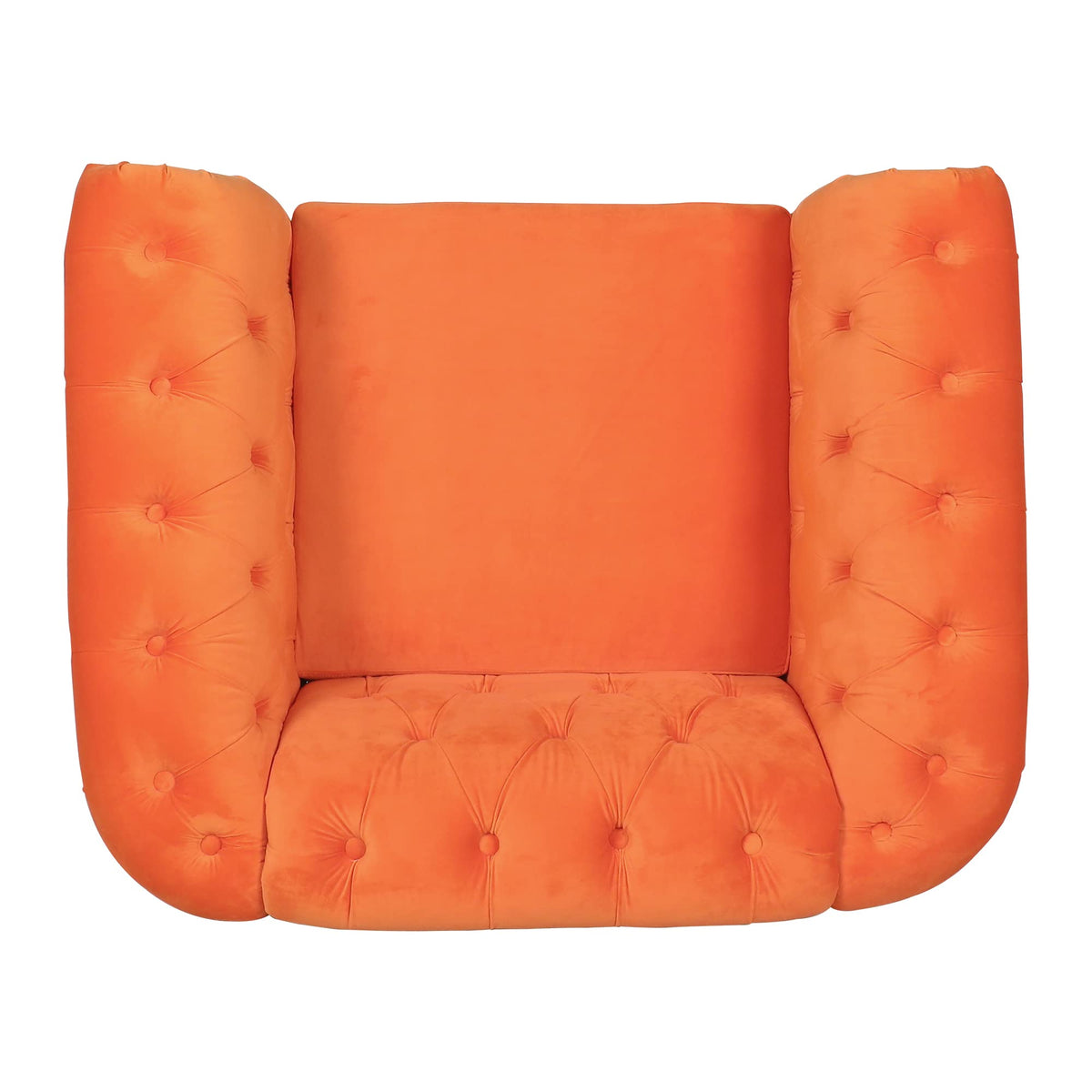 Orange Velvet Accent Chair Y618077