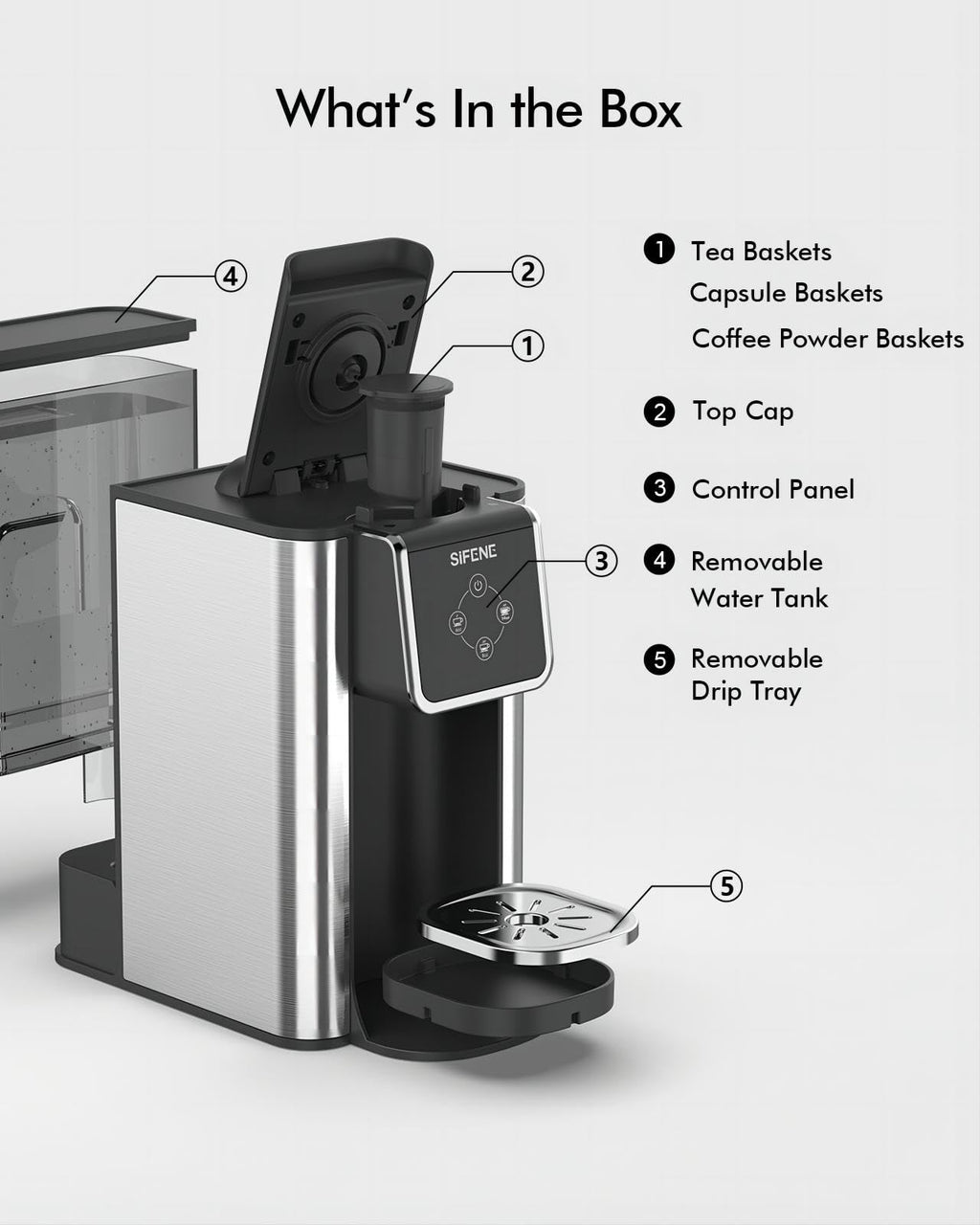 3-in-1 Single Serve Coffee Machine, 50 oz, Black X70369