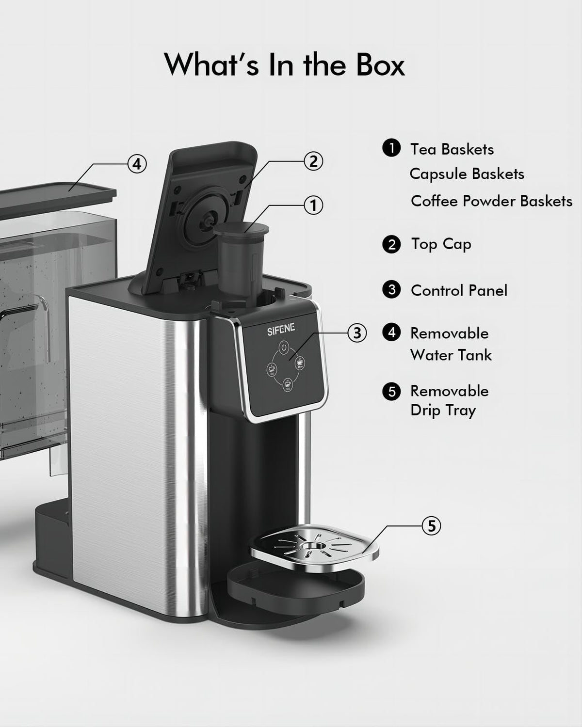 3-in-1 Single Serve Coffee Machine, 50 oz, Black X70369