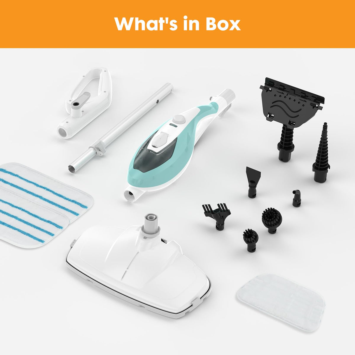 14-in-1 Steam Mop Detachable Handheld Steam Cleaner with 2 Washable Pads I355
