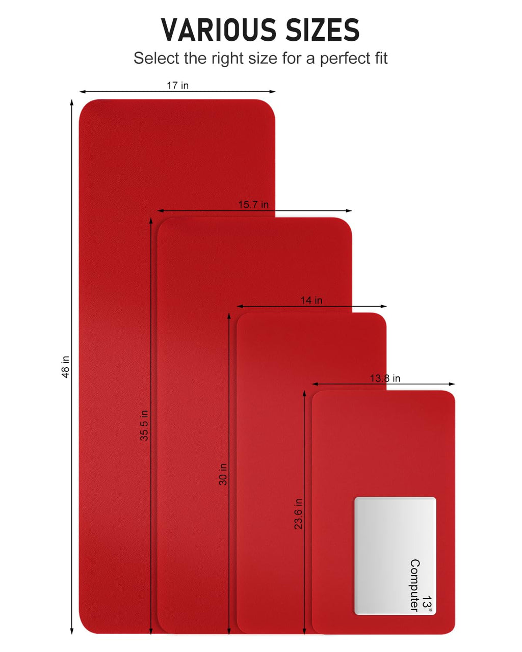 Bright Red Desk Pad L646030
