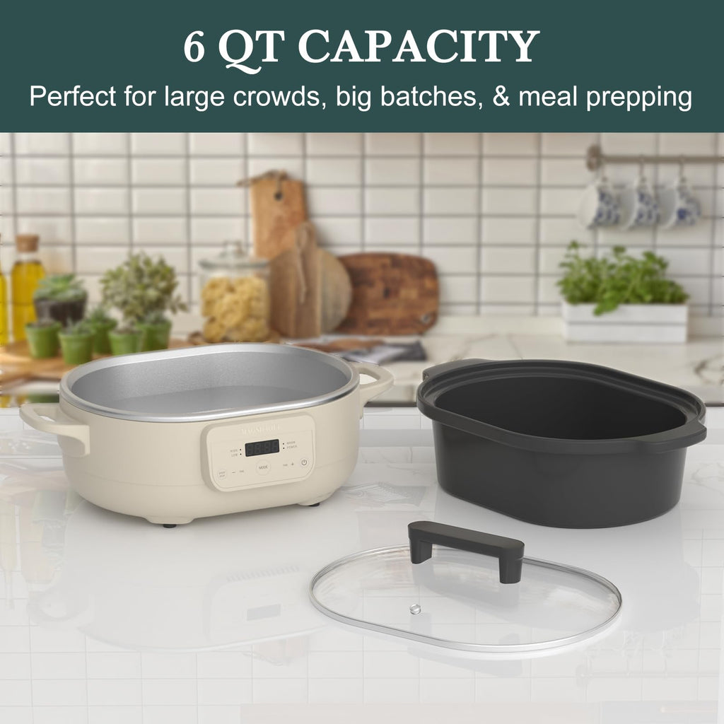 6 Quart Programmable Slow Cooker Nonstick Pot T493