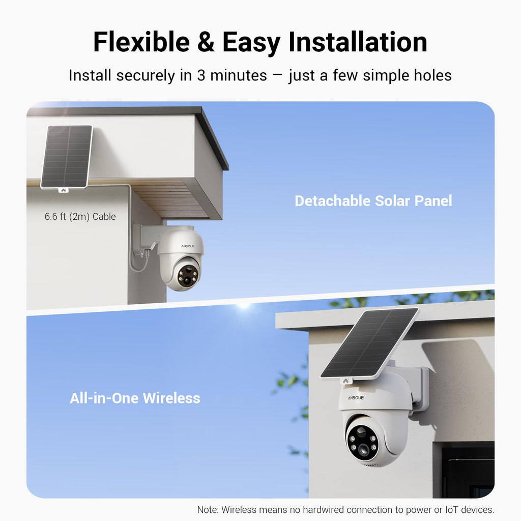 Wireless Outdoor Solar Powered 4-Cam Security Cameras S565217