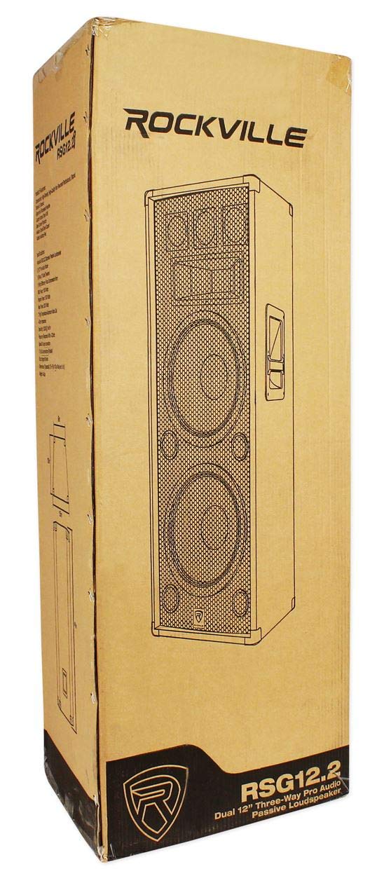 Dual 12" 3-Way 8-Ohm Passive PA Speaker, 2-Pack V5543