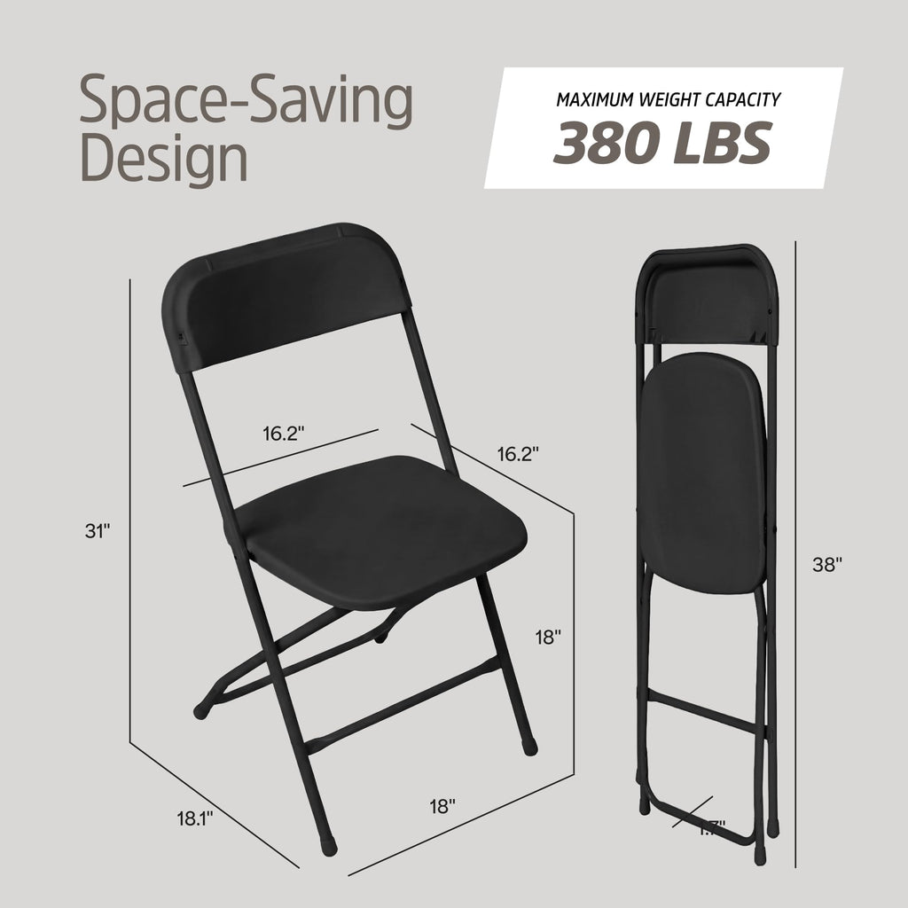 10 Pack Black Plastic Folding Chairs D9005