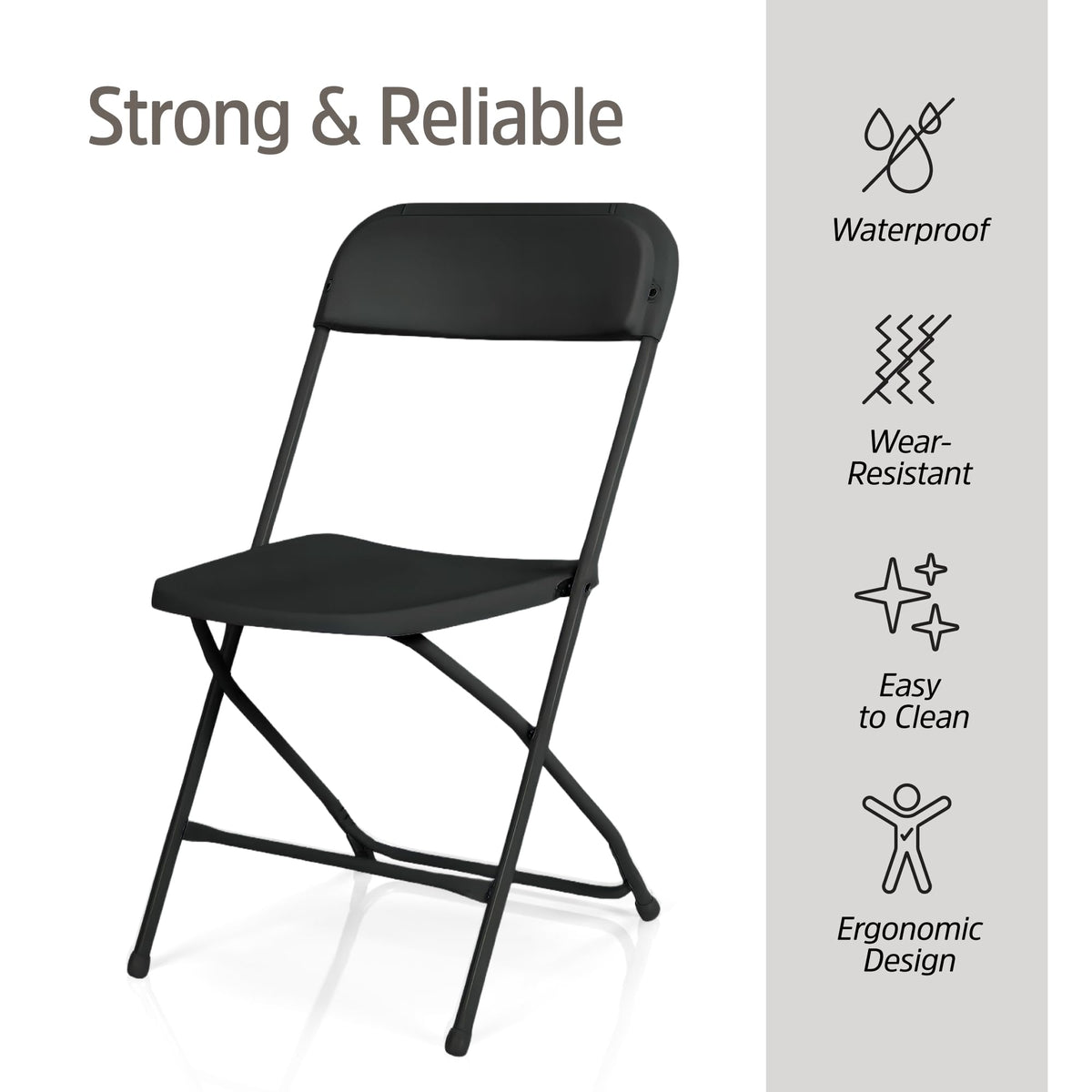 10 Pack Black Plastic Folding Chairs D9005