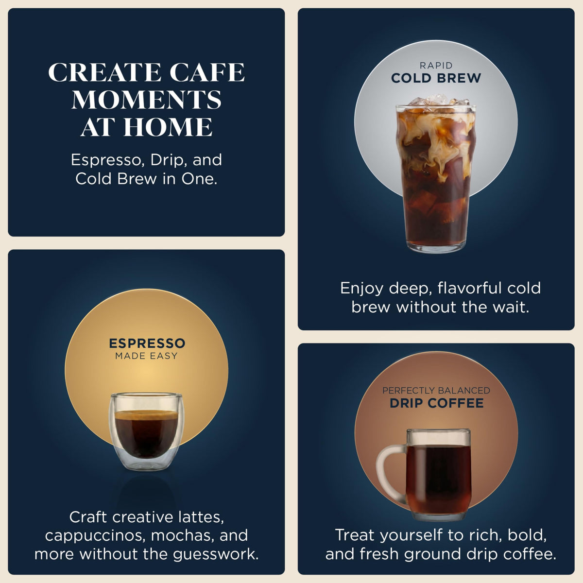 3-in-1 Espresso Drip Coffee & Cold Brew Machine S785034