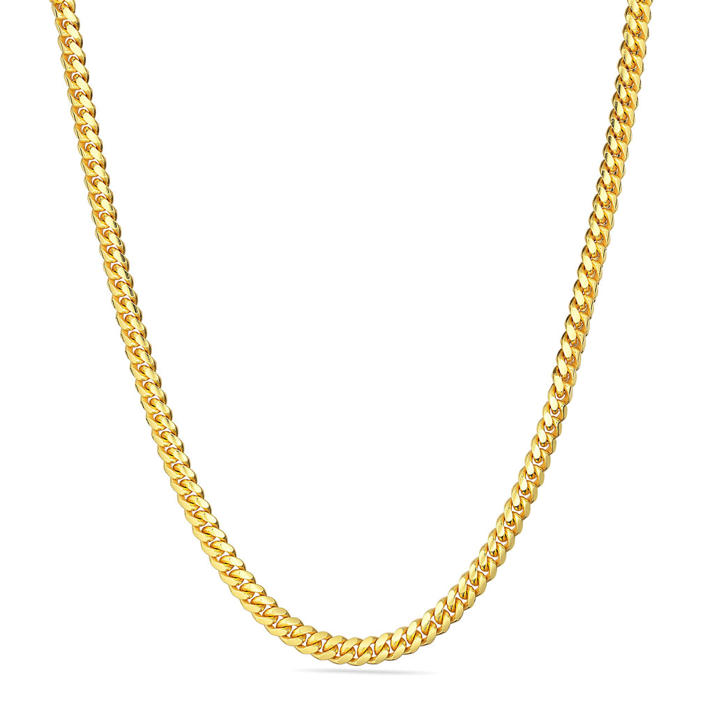 18K Gold Over 925 Sterling Silver Miami Cuban Chain Necklace Y4383