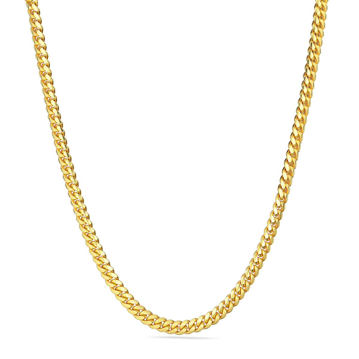 18K Gold Over 925 Sterling Silver Miami Cuban Chain Necklace Y4383