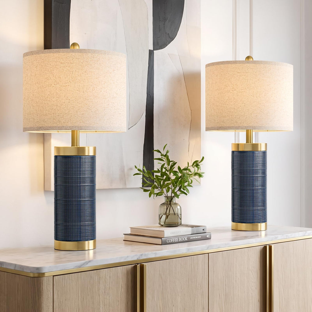 24.5'' Ceramic Table Lamps Set of 2 Blue K175362