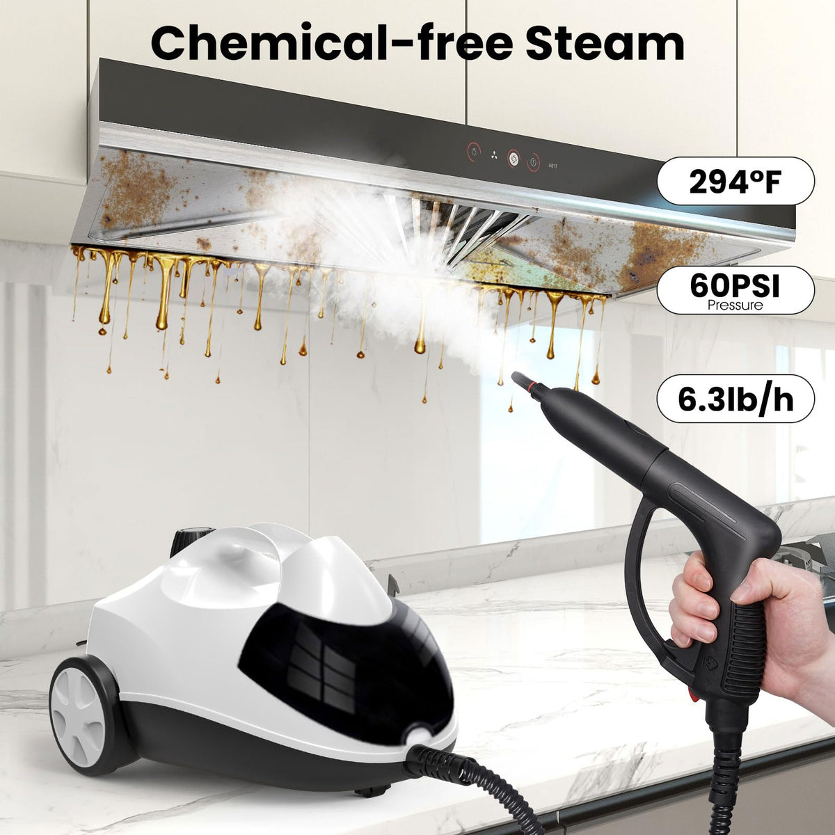 1.5L 6-in-1 Steam Cleaner with 8 Accessories R973397