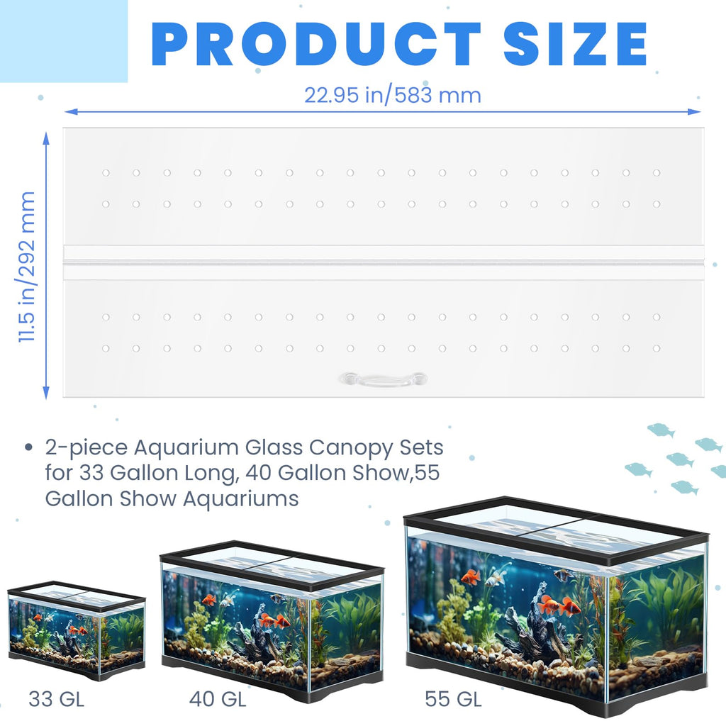 Clear Polycarbonate Aquarium Canopy Set 2 Pcs with Handle Z4220