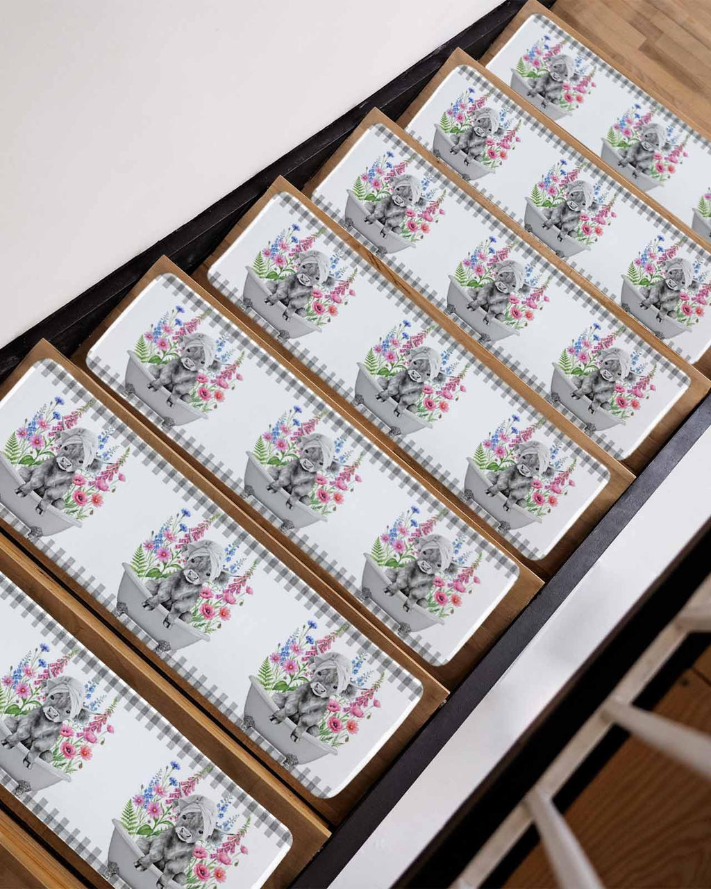 Pink Floral Non Slip Stair Treads 4 Pcs X78800
