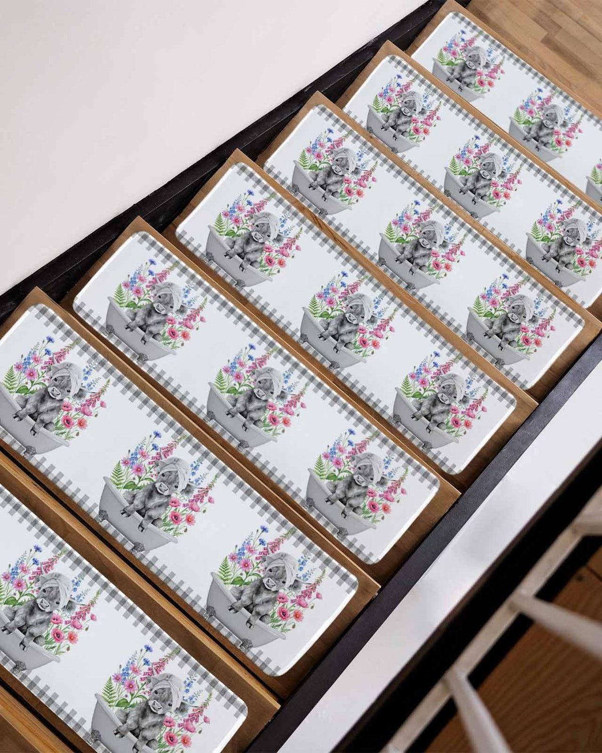 Pink Floral Non Slip Stair Treads 4 Pcs X78800