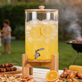 2.2 Gallon Glass Drink Dispenser with Wood Stand N524