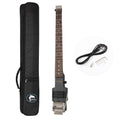 Travel Electric Guitar Headless 6 String One-piece Canada Maple Neck Double Locking Tremolo Bridge with Gigbag E469315