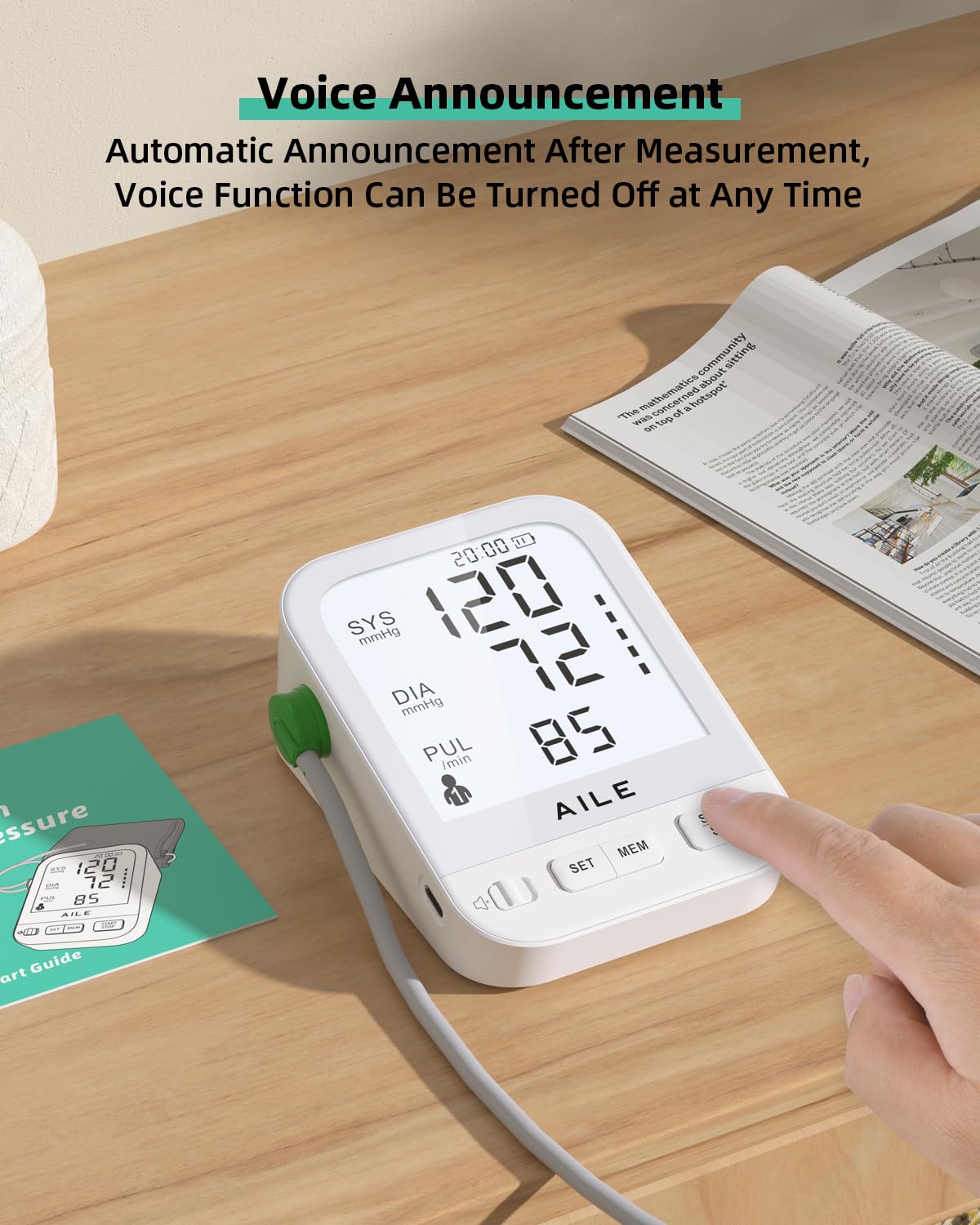 FDA Cleared Blood Pressure Monitor Large LCD Display P93107