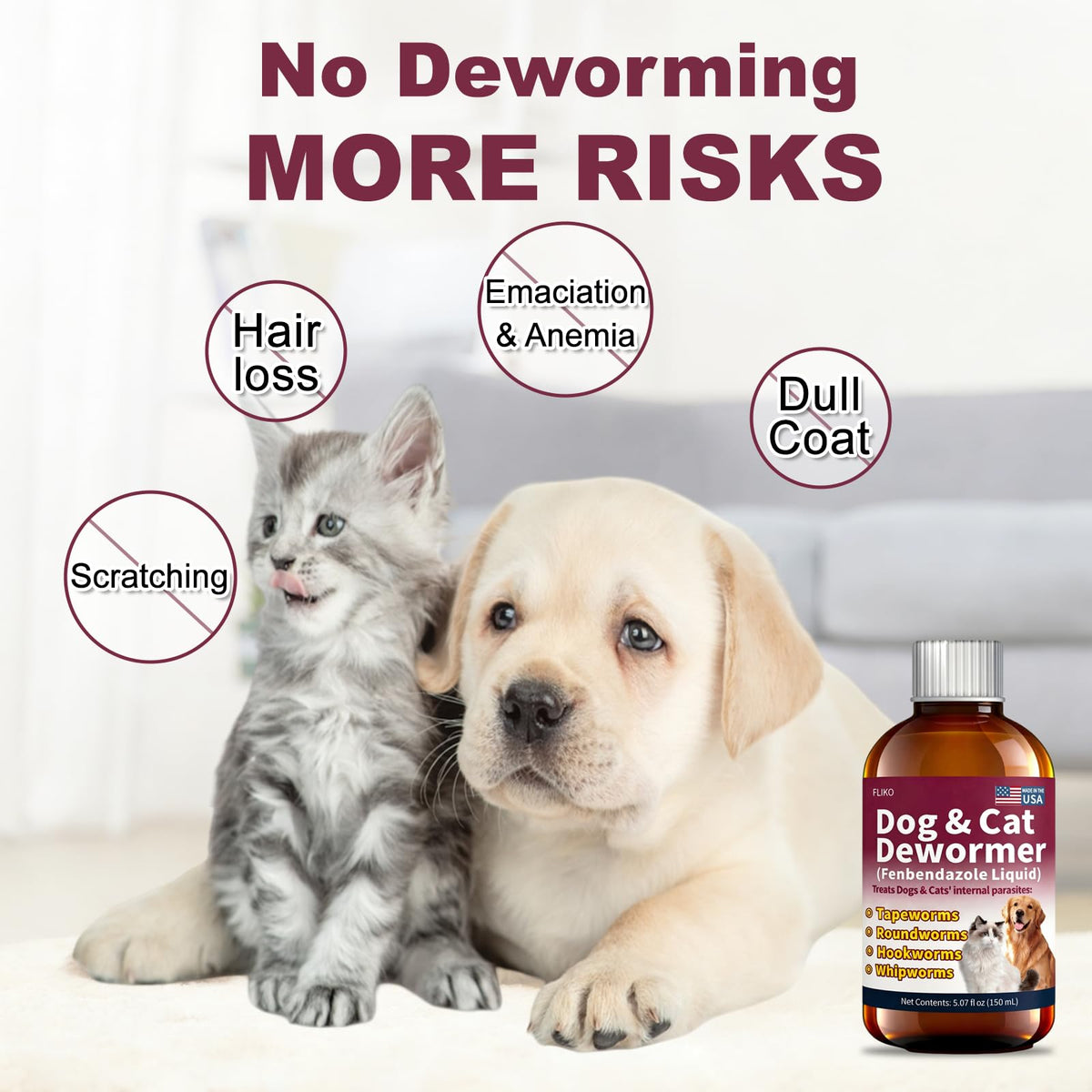 Fenbendazole Dewormer for Dogs & Cats 150 mL Z911