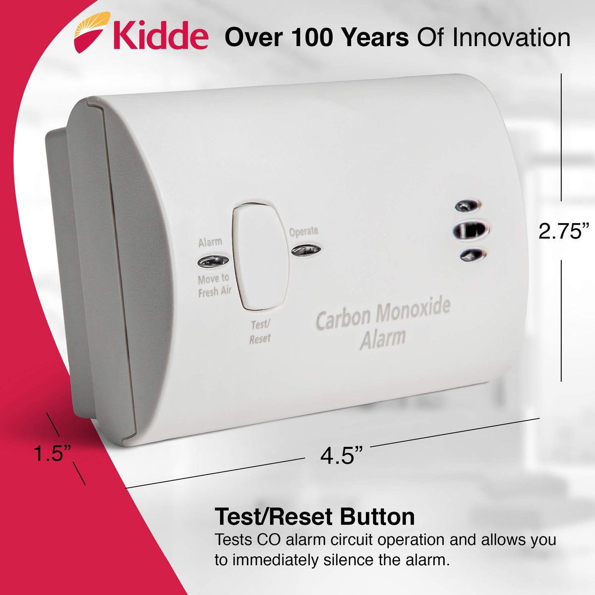 Carbon Monoxide Detector, AA Battery Powered, 85 dB Alarm Y655120