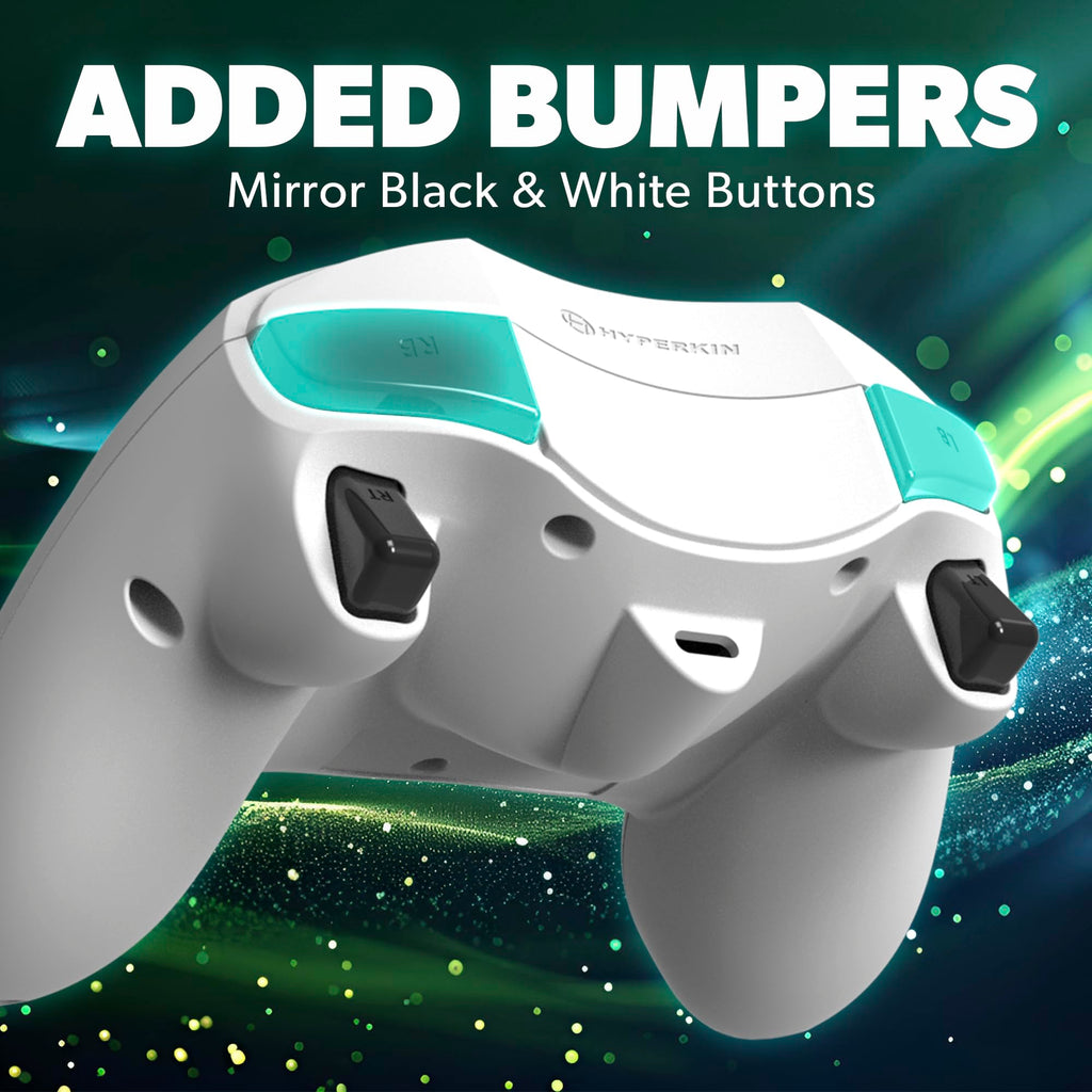 White Wired Controller with Hall Effect Joysticks, Audio Jack, Impulse Triggers W33145